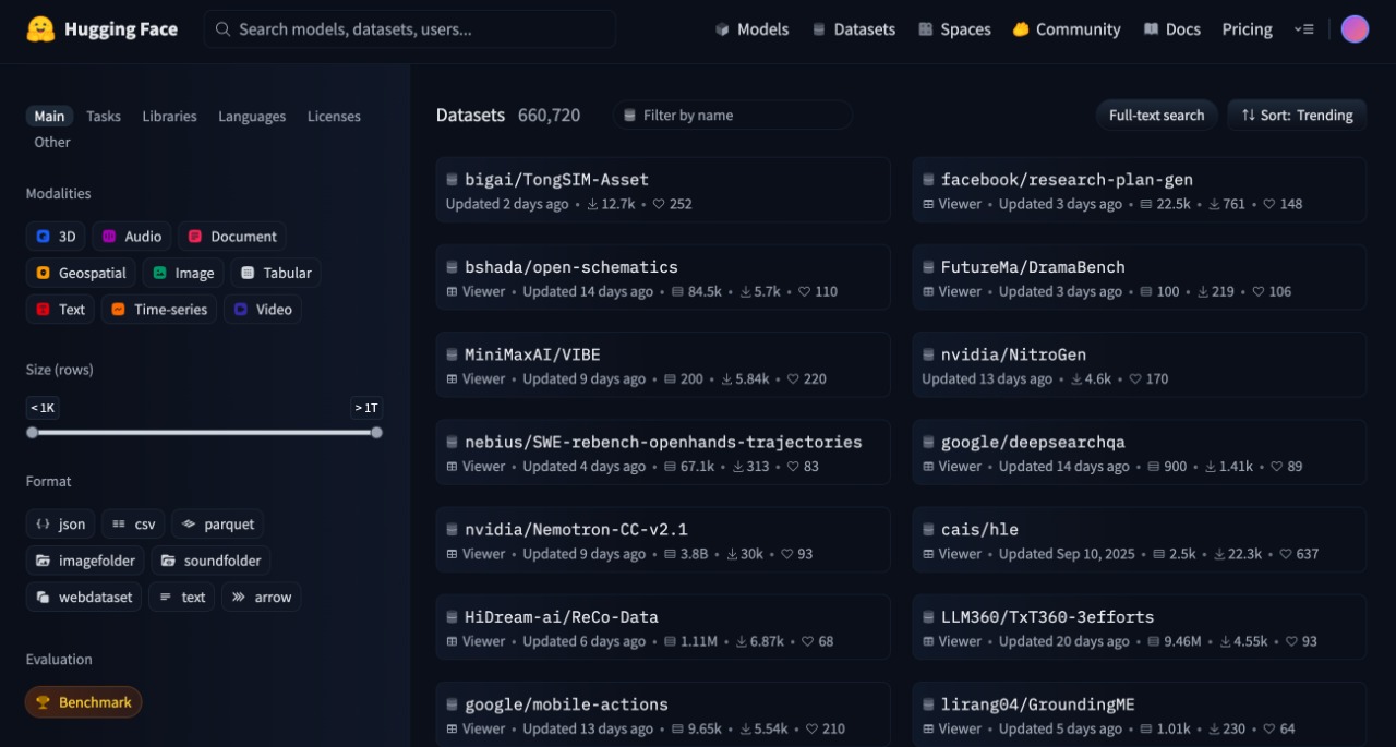 hugging face dataset kütüphanesi